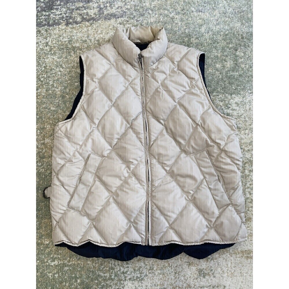 Eddie Bauer Womens Large Vest Goose Down Red Puffer Quilted Winter Warm Pockets